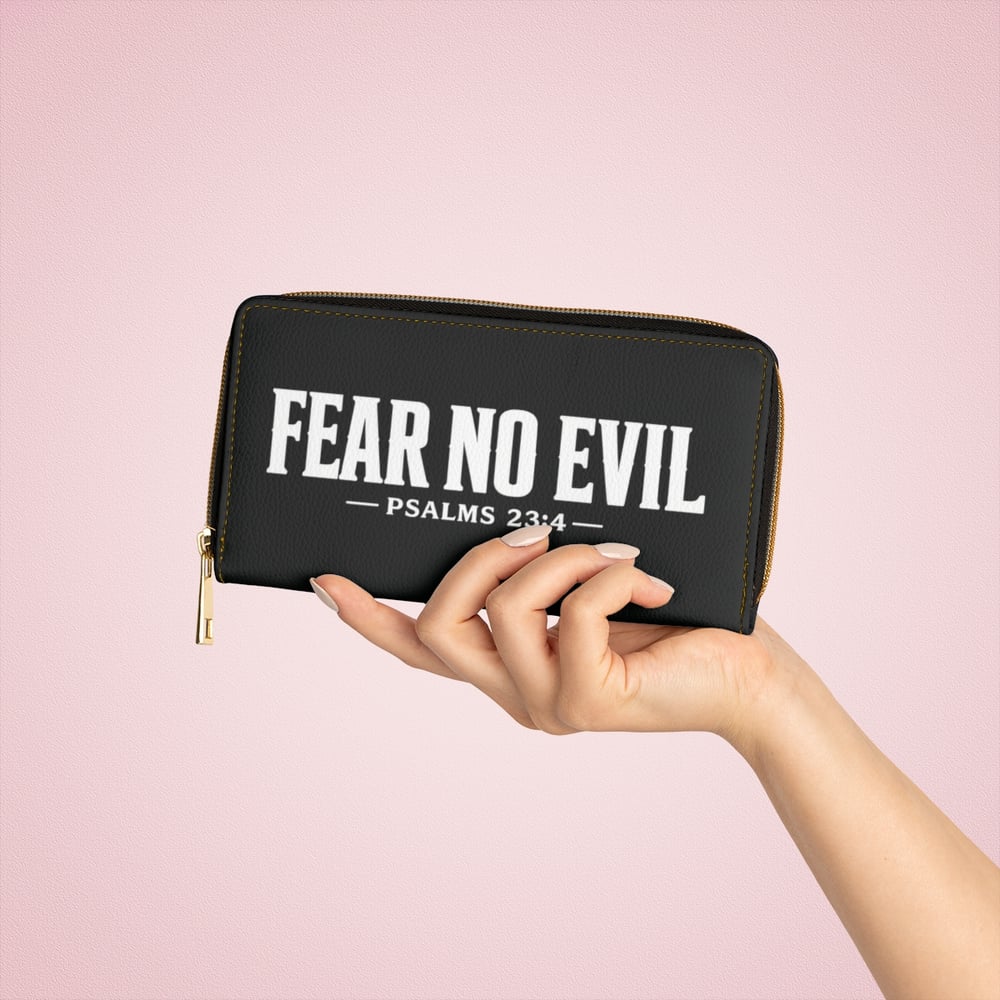 Image of Fear No Evil Zipper Wallet — Psalms 23:4 Inspirational Scripture Wallet