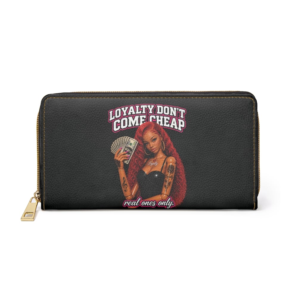 Image of Zipper Wallet — "Loyalty Don't Come Cheap" Graphic Leather Wallet