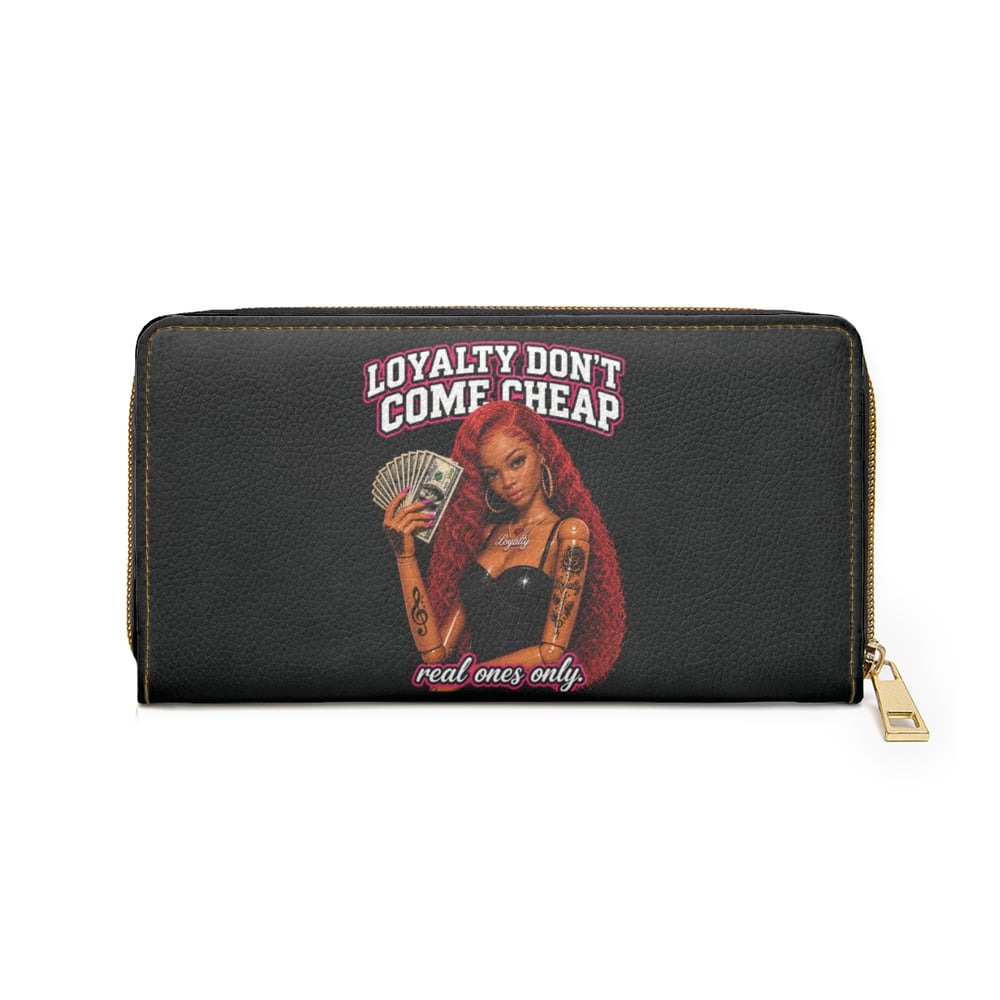 Image of Zipper Wallet — "Loyalty Don't Come Cheap" Graphic Leather Wallet