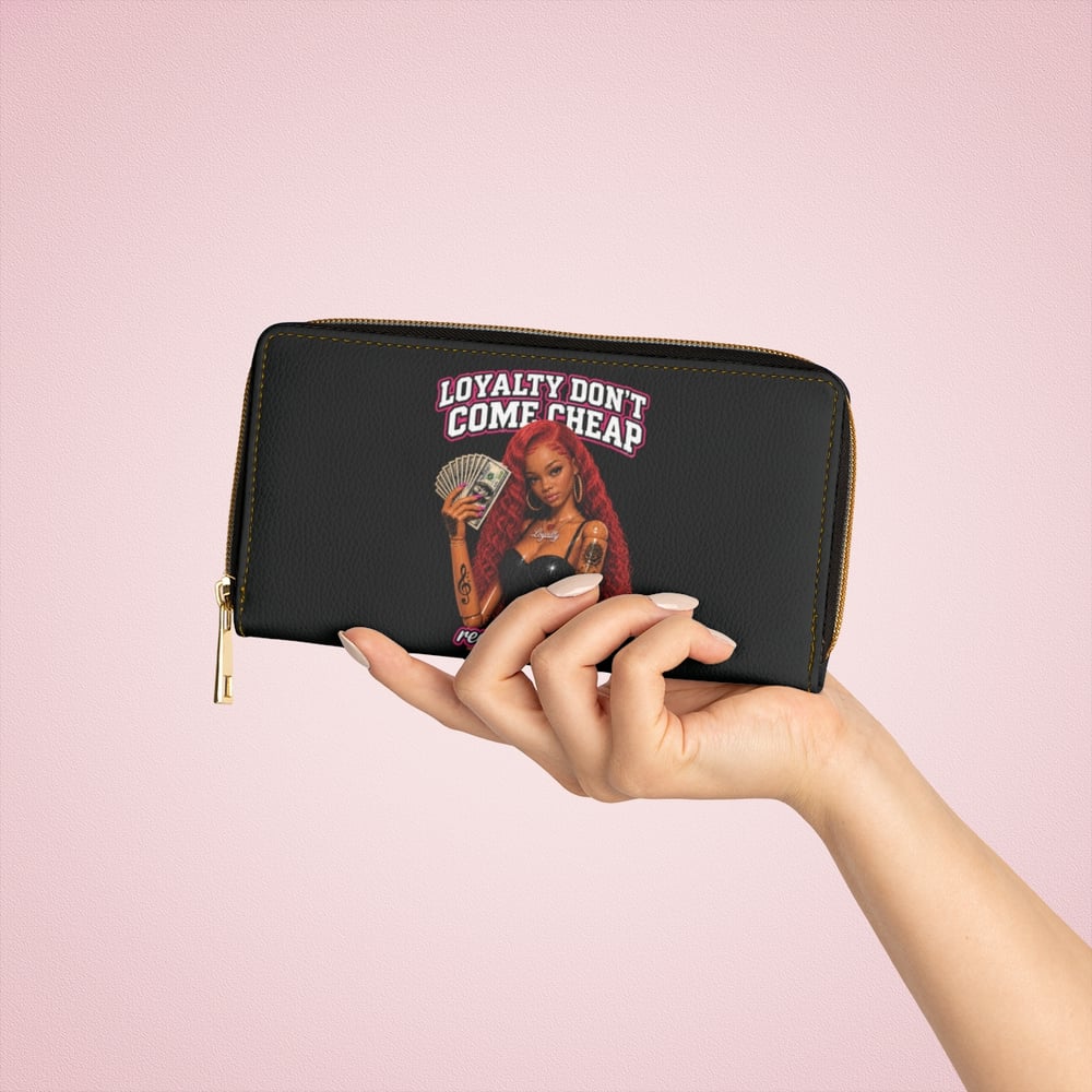 Image of Zipper Wallet — "Loyalty Don't Come Cheap" Graphic Leather Wallet