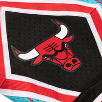 Image 3 of Chicago Bulls Mitchell & Ness Blue Hardwood Classics Swingman Shorts