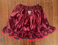 Image 2 of red leopard skull print skirt