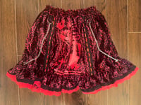 Image 1 of red leopard skull print skirt
