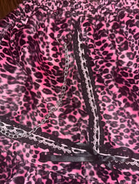Image 3 of pink leopard eyelet lace skirt