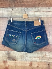 Image 8 of Vintage Levi 501 Embroidered Denim Cut Off Shorts