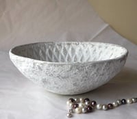 Image 4 of Handmade White Papier Mache Bowl – Wabi Sabi Decor