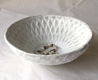 Image 11 of Handmade White Papier Mache Bowl – Wabi Sabi Decor