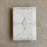 Image 1 of grace floral printed vellum wrap for 5x7 inches card PACK of 10