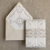 Image 1 of grace floral vellum Belly Band for 5x7 invitation A7 card PACK of 10