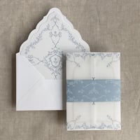 Image 6 of grace floral vellum Belly Band for 5x7 invitation A7 card PACK of 10