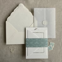 Image 4 of grace floral vellum Belly Band for 5x7 invitation A7 card PACK of 10