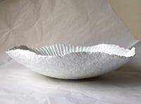 Image 2 of White Organic Papier Mache Bowl – Handmade Wabi Sabi Decor