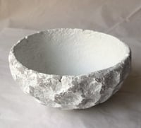 Image 7 of White Wabi Sabi Sculptural Bowl – Handmade Paper Mache Decor