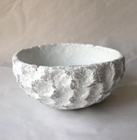 Image 1 of White Wabi Sabi Sculptural Bowl – Handmade Paper Mache Decor