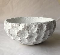 Image 5 of White Wabi Sabi Sculptural Bowl – Handmade Paper Mache Decor
