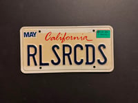 Tuff Collectible License Plate from California (RLSRCDS) the letter of my Record Label