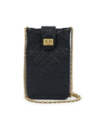 Image 1 of CHANEL AP1264 2.55 Matelassé Chain Phone Case – Calfskin Black