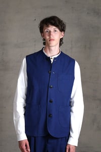 Image 1 of Clayton Gilet linen - French Blue 