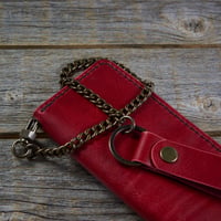 Image 3 of Long Wallet-Red/Black/Antique Brass