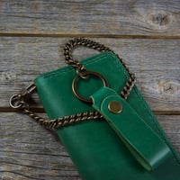 Image 3 of Long Wallet-Green/Green/Antique Brass