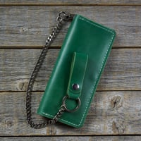 Image 1 of Long Wallet-Green/Ivory/Nickel