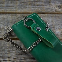 Image 3 of Long Wallet-Green/Ivory/Nickel
