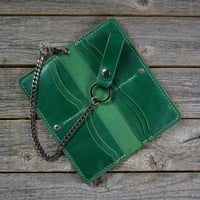 Image 2 of Long Wallet-Green/Ivory/Nickel