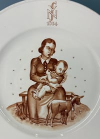 Image 2 of Inter-War (Nazi Germany) 1934 NSV Porcelain Fundraising Plate w/Stand