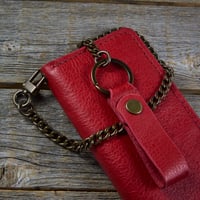 Image 3 of Long Wallet-Red/Black/Antique Brass II