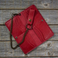 Image 2 of Long Wallet-Red/Black/Antique Brass II