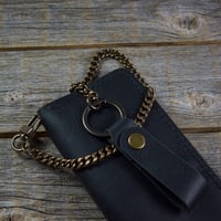 Image 3 of Long Wallet-Black/Black/Antique Brass