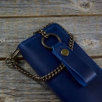 Image 3 of Long Wallet-Blue/Blue/Antique Brass