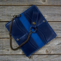 Image 2 of Long Wallet-Blue/Blue/Antique Brass