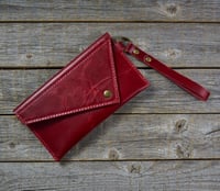 Image 1 of Wristlet Hand Bag -Red/Red/Red/Antique Brass