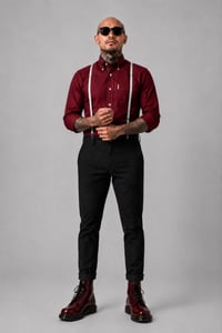 Image 1 of JEGGAE SHIRT 'BURGUNDY' MEN'S SHORT & LONG SLEEVE