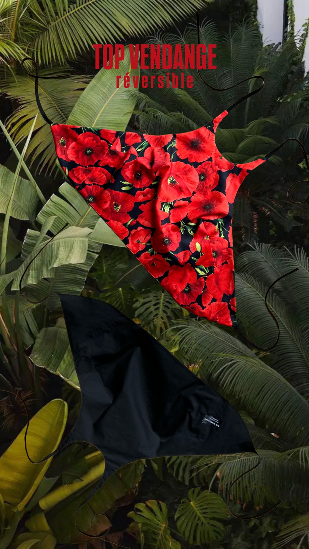 Image of TOP VENDANGE • Coquelicots / Black