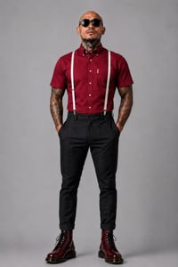 Image 1 of JEGGAE SHIRT 'MAROON' MEN'S SHORT & LONG SLEEVE