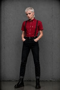 Image 1 of JEGGAE SHIRT 'J-MAROON' WOMEN'S SHORT & LONG SLEEVE