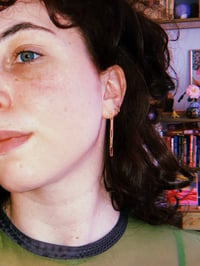 Image 2 of angular link earrings (gold plated)