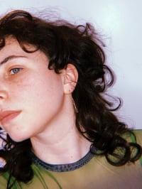 Image 5 of angular link earrings (gold plated)
