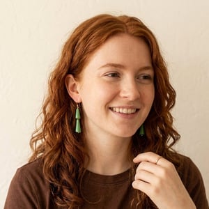 Image of Pendientes Temaki Rosa / Verde Claro