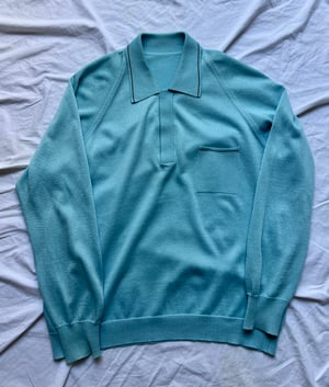 Vintage Baby Blue Knitted Polo - Size S