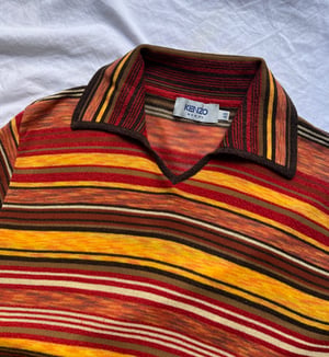 Kenzo Homme Stripe Knitted Polo from 90's - Size 48