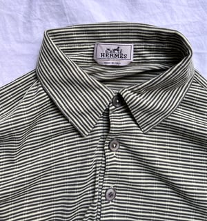 Hermès Striped Cotton Polo with H details - Size L