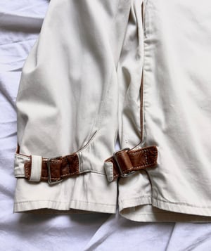Hermès Cream Jacket with Contrasting Leather Detail - Size 50