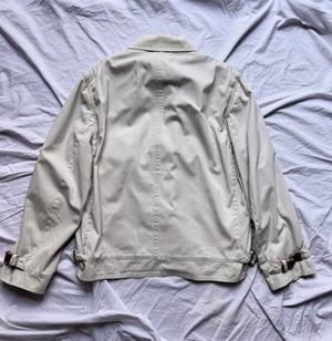 Hermès Cream Jacket with Contrasting Leather Detail - Size 50