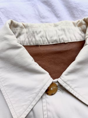 Hermès Cream Jacket with Contrasting Leather Detail - Size 50