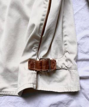 Hermès Cream Jacket with Contrasting Leather Detail - Size 50
