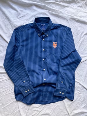 NY Mets Stripped Button Down Shirt - Size M