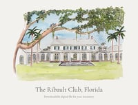 Image 1 of The Ribault Club Watercolour Painting – Digital Download Wedding Venue Illustration